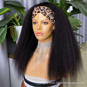 Wholesale price headband wigs human hair,hair wig with headband,headband wigs for black women